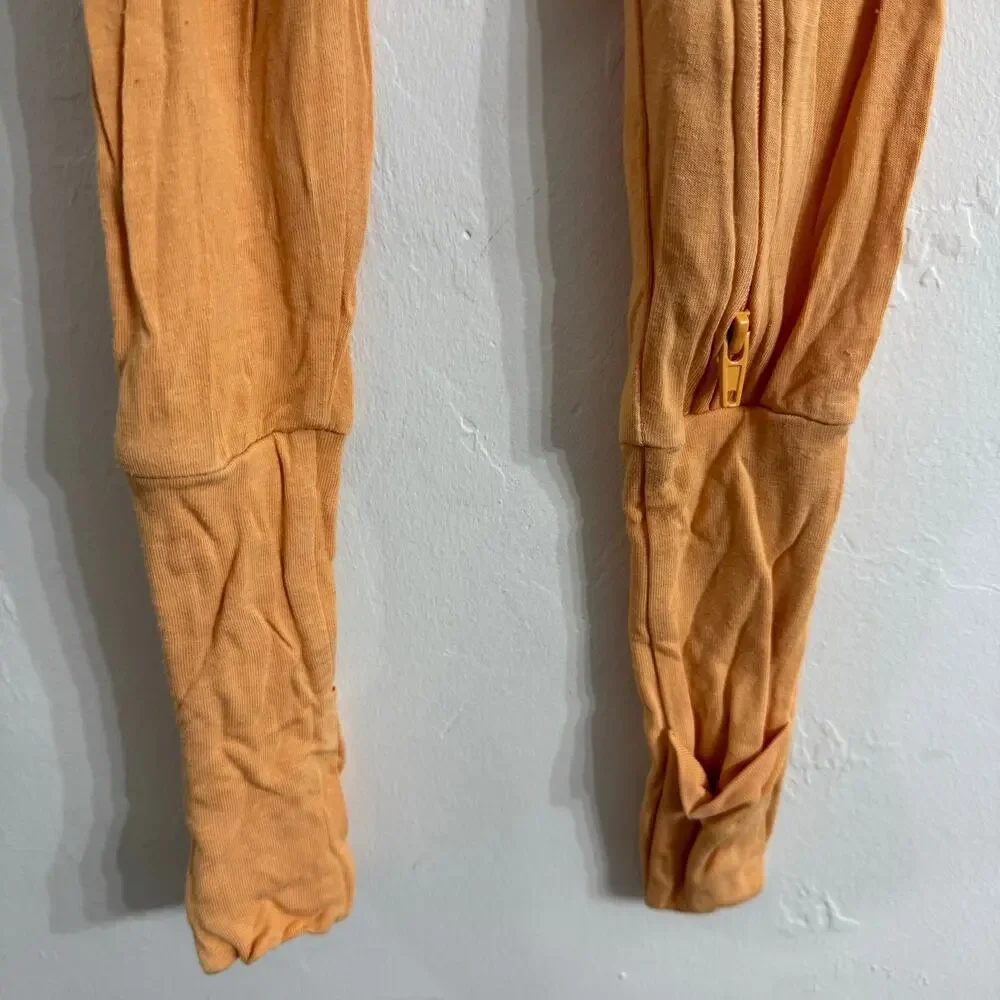 Tenth & Pine Orange Long Sleeve Zipper Footie Sleeper Size 12-24 Months Bamboo